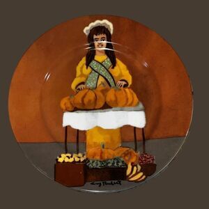 La Citrouille Dame Guy Buffet (G B C) Plate Salad Dessert Women Pumpkins 8"